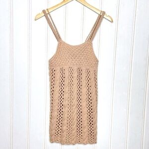 Chan Luu Cashmere Crochet Mini Dress 394